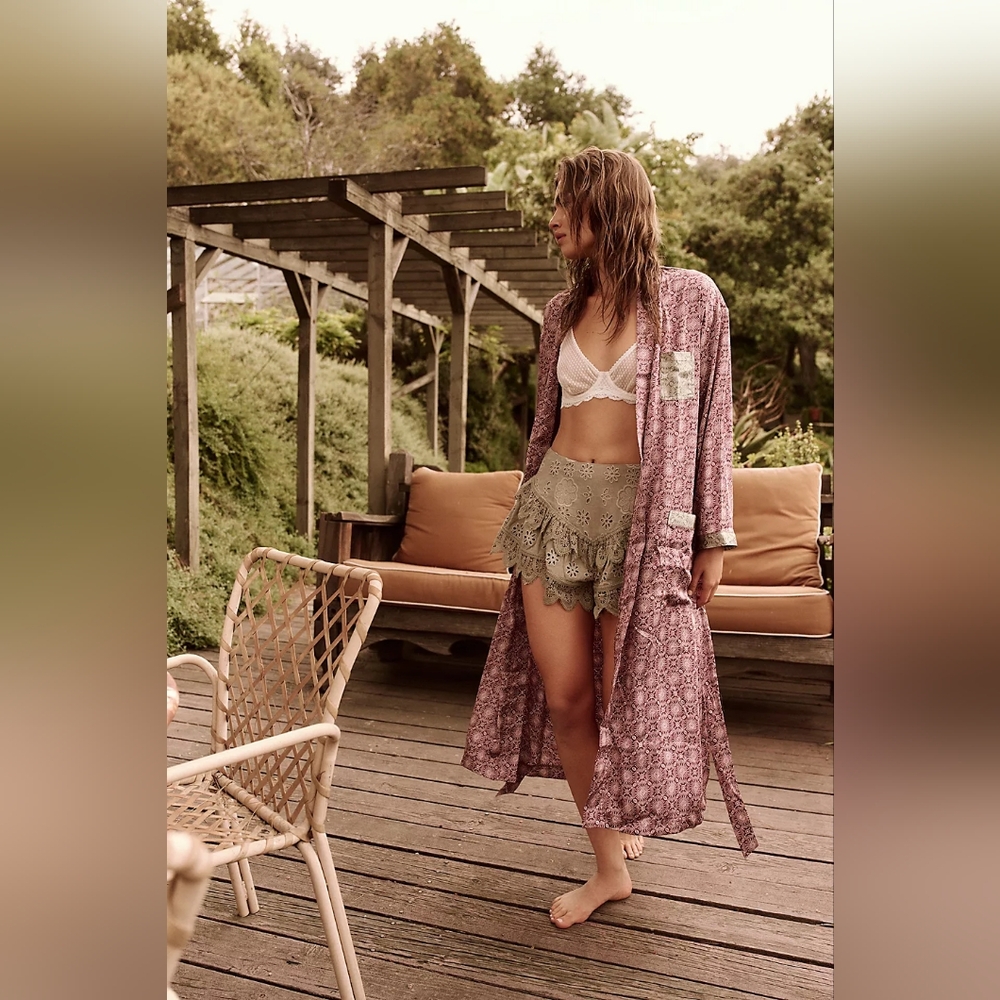 NWT FP Intimately Oasis House Robe- Raisin Combo- M/L